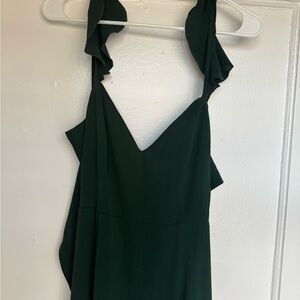 Showpo Elegant Dark Green Ruffle Dress